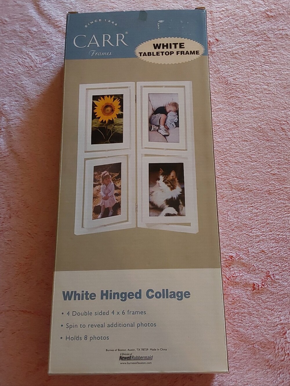 🌺 NIB CARR White Wood Hinged Collage Tabletop Frame